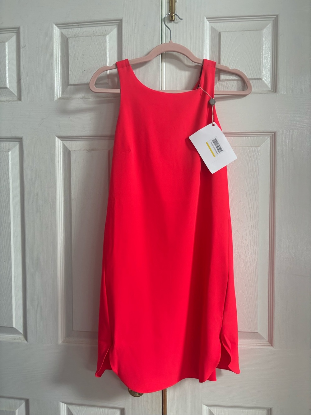 A/X Armani Exchange Bright Coral-Red Sleeveless Shift Dress